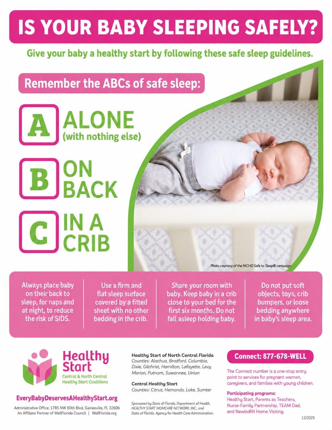 Healthy Start baby safe sleep ABCs guide preview