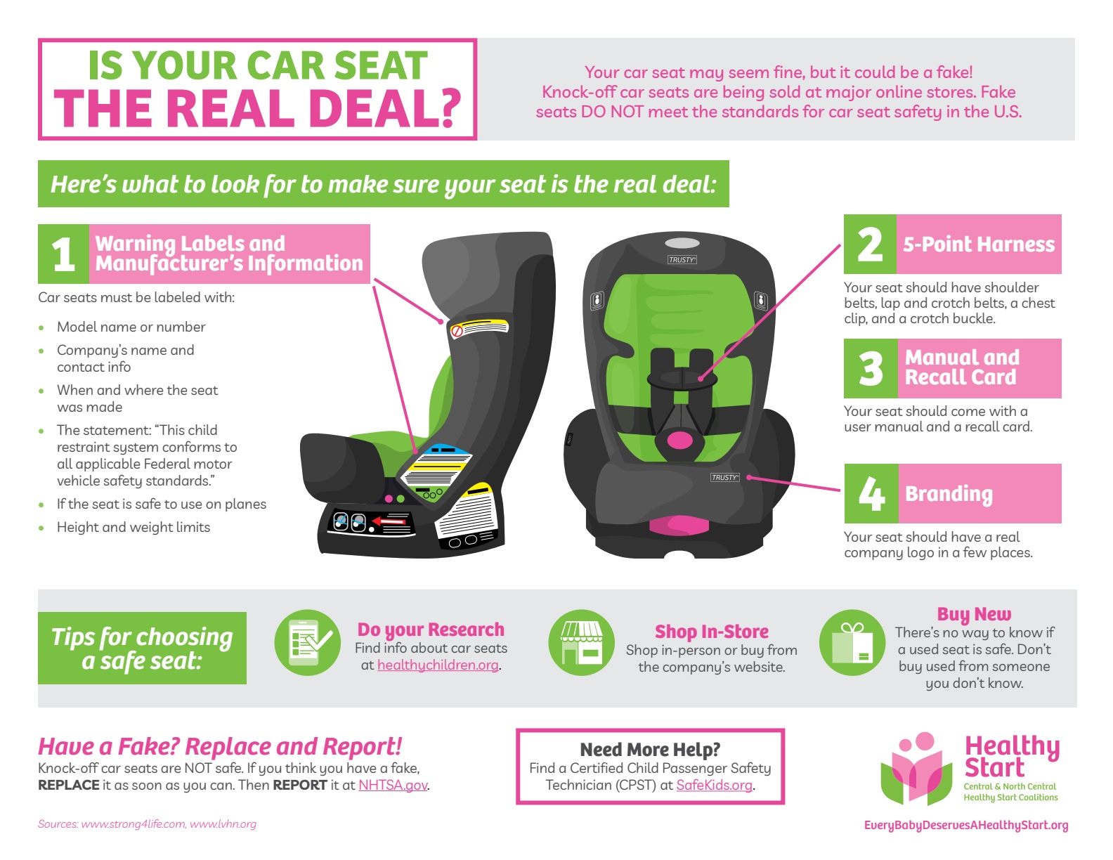 Healthy Start counterfeit car seat safety guide preview