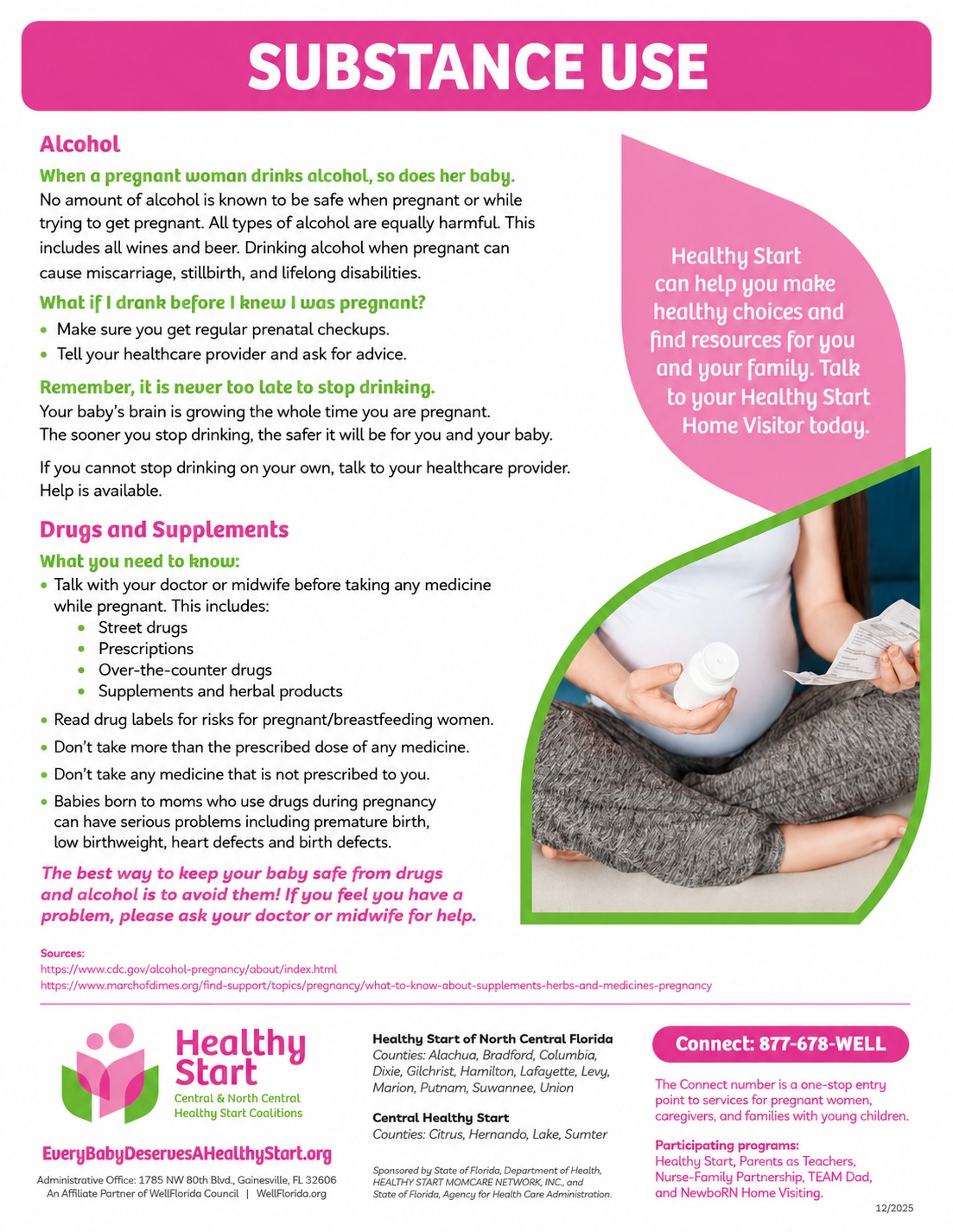 Pregnancy Substance Use Healthy Start tip sheet preview